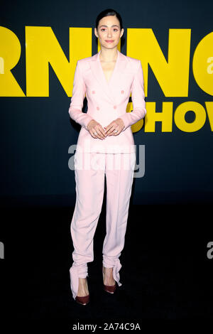 New York, USA. 28 Okt, 2019. Emmy Rossum bei der Premiere des Apple TV Plus Serie "die Morning Show' bei David Geffen Halle. New York, 28.10.2019 | Verwendung der weltweiten Kredit: dpa/Alamy leben Nachrichten Stockfoto