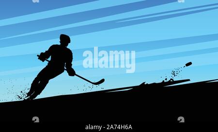 Hockey dynamische Spieler Stock Vektor