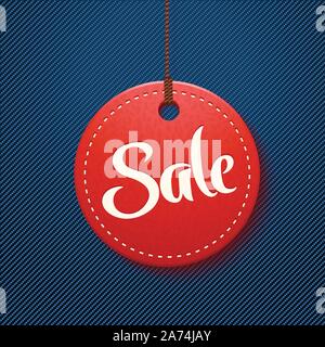 Red Verkauf auf Jeans Stock Vektor