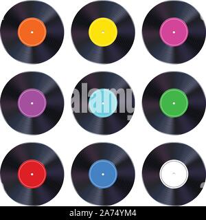 Satz von Schallplatten Stock Vektor