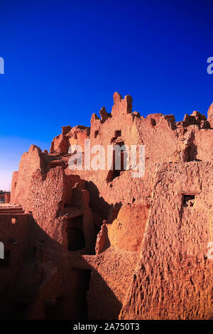 Panorama der alten Stadt Shali und Berg Dakrour, Oase Siwa, Ägypten Stockfoto