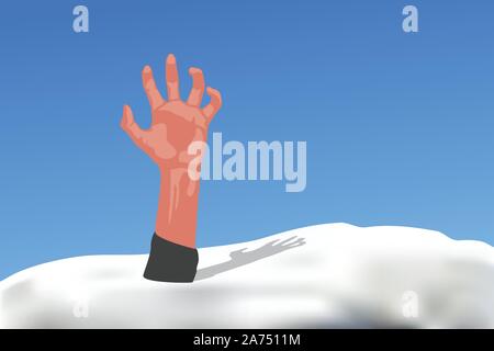 Hand Sticks aus Schnee Stock Vektor