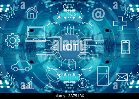 Internet der Dinge, wireless communication network, abstraktes Bild visuell. Stockfoto