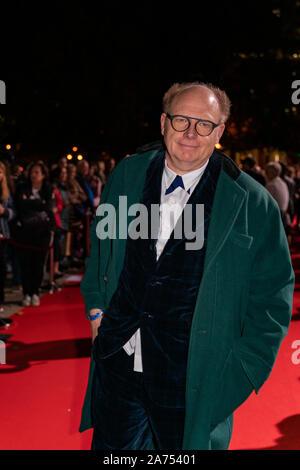 FRANKFURT AM MAIN, Deutschland - 18. Oktober 2019: Hermann Vaske Ankunft auf dem roten Teppich an der Hessischen Film- und Kinopreis 2019, Roter Teppich, Frankfurt am Main Stockfoto