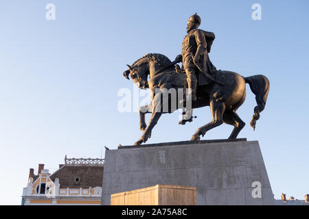 Cluj Napoca, Rumänien - 24 Okt, 2019: die Statue von König Mihai Viteazul in Cluj-Napoca, Rumänien Stockfoto