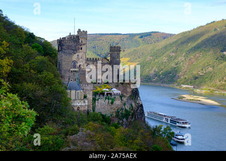 Burg Burg Rheinstein, Rhein, Deutschland Stockfoto