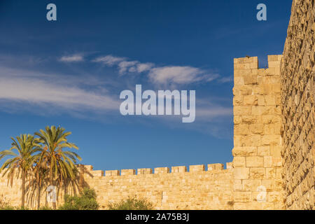 Mauern um Jerusalem Altstadt Stockfoto