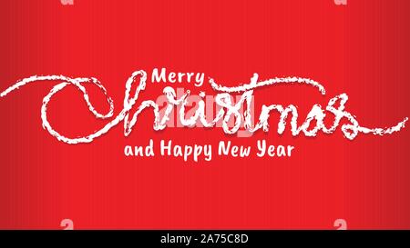 Frohes und glückliches neues Jahr chtistmas Grußkarte Typografie in roten Hintergrund Stock Vektor