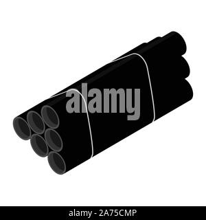 Stahl oder Aluminium schwarz Rohre Durchmesser auf weißem Hintergrund. Industrielle Rohre aus Stahl Stock Vektor
