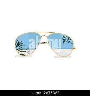 Sommer vektor Banner, Hintergrund Design mit Sonnenbrille. Hallo Sommer. Urlaub und Reisen Konzept. Stock Vektor