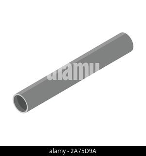 Stahl oder Aluminium Rohrdurchmesser auf weißem Hintergrund. Industrielle Rohre aus Stahl Stock Vektor