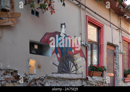 Cluj Napoca, Rumänien - 27 Okt, 2019: Rumänien, Siebenbürgen, Cluj Napoca, Zeichen für die sowjetischen Bar Stockfoto