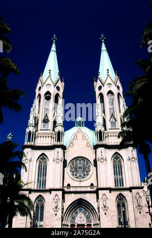 Praça da Sé, Catedral da Sé, São Paulo, Brasilien Stockfoto