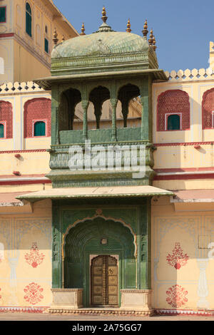 Indien, Rajasthan, Jaipur, City Palace, Green Gate Stockfoto