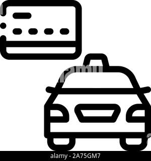 Kreditkartenzahlung für Taxi Services Online Symbol Vektor Illustration Stock Vektor