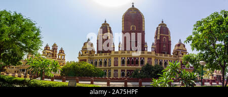 Panorama von Shri Laxminarayan Tempel, Birla Mandir, Hindu Vishnu Tempel in Neu Delhi, Indien, Asien. Stockfoto