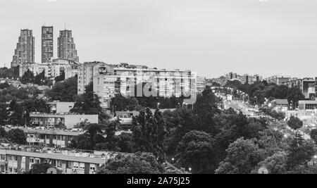 Belgrad, Serbien - Juni 26, 2019: Blick vom Hotel Srbija auf ustanicka Street. Stockfoto