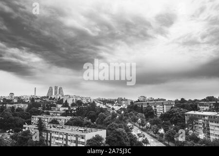 Belgrad, Serbien - Juni 26, 2019: Blick vom Hotel Srbija auf ustanicka Street. Stockfoto