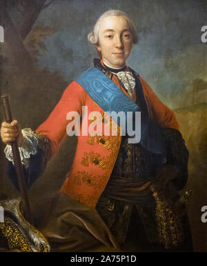 Portrait der Großherzog Peter Feodorovich, später Kaiser Peter III., 1728 - 1762. Nach einer Arbeit von einem unbekannten Künstler. In der Malaga branc ausgestellt Stockfoto