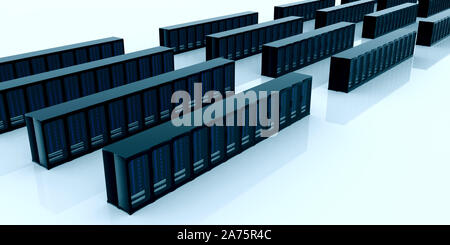 Serverraum extrem detaillierte und realistische High Resolution 3D-Bild. Stockfoto