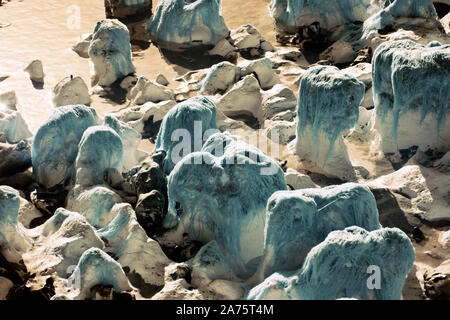 Infrarotbild - offener Algen überstieg Kreide Felsen bei Ebbe (in der Nähe von dumpton Lücke) - Resort broadstairs - Isle of Thanet - Kent - England - Großbritannien Stockfoto