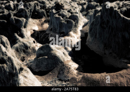 Infrarotbild - offener Algen überstieg Kreide Felsen bei Ebbe (in der Nähe von dumpton Lücke) - Resort broadstairs - Isle of Thanet - Kent - England - Großbritannien Stockfoto