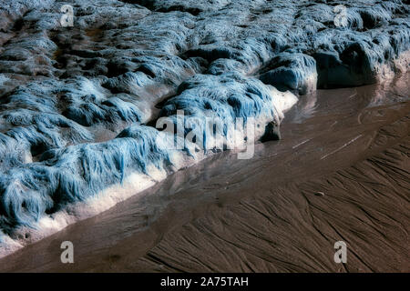 Infrarotbild - offener Algen überstieg Kreide Felsen bei Ebbe (in der Nähe von dumpton Lücke) - Resort broadstairs - Isle of Thanet - Kent - England - Großbritannien Stockfoto