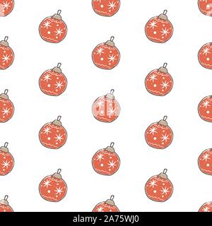 Winter nahtlose Muster mit festlichen Verzierungen. Hand gezeichnet, im skandinavischen Stil. Vector Illustration Stock Vektor