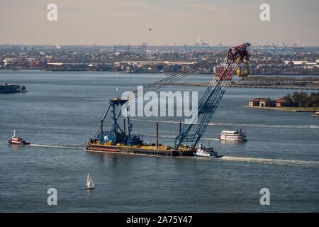 Blick auf den Hafen in Lower Manhattan in New York am Samstag, 19. Oktober 2019. (© Richard B. Levine) Stockfoto