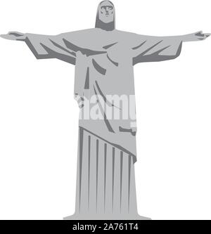 Abbildung: Statue von Jesus Christus in Brasilien Rio de Janeiro Stock Vektor