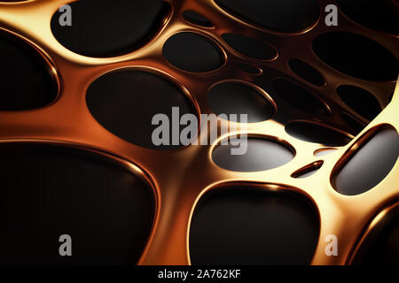 Abstrakte Gold und Schwarz geometrischen Hintergrund. 3D-Rendering Stockfoto