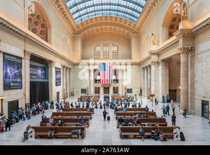 Die große Halle in der Union Station, Chicago, Illinois, USA Stockfoto