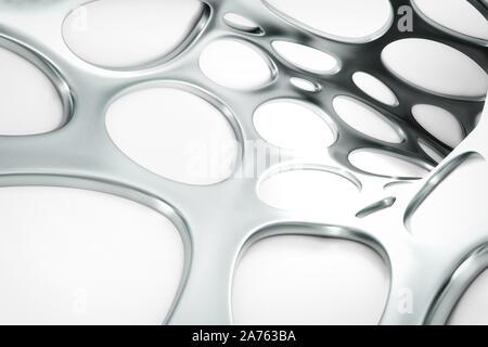 Abstrakte geometrische Hintergrund Silber und Weiß. 3D-Rendering Stockfoto