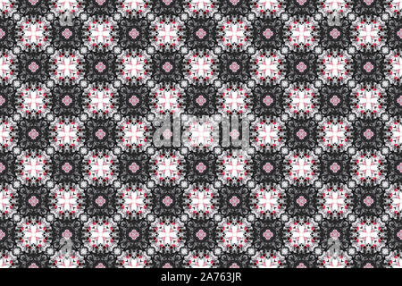 Aquarell nahtlose geometrische Muster. In Rot, Schwarz und Weiß. Stockfoto