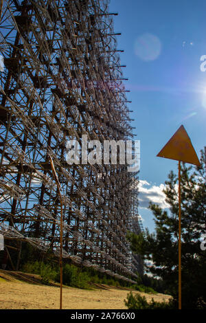 Sowjetische Horizont radar Station "Uga" in der Sperrzone von Tschernobyl, Ukraine Stockfoto