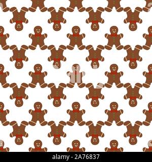 Große identisch Gingerbread Man, Kit buntes Gebäck Cookie. Cookie aus der sammelbaren Natürliche leckeres Essen Gingerbread Man, Gebäck, Zubehör. Stock Vektor