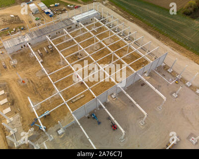Luftaufnahme von einer großen Baustelle Stockfoto