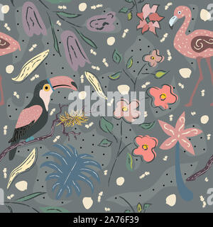 Nahtlose floralen Muster. Hand gezeichnet. Vector Illustration Stockfoto
