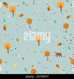 Hand gezeichnet nahtlose Muster mit Pflanzen und Beeren. Künstlerische und kreative Gestaltung. Großartig für Hintergründe, Kulissen, Autos, Postkarten, Einladungen, Kopfzeilen Stockfoto