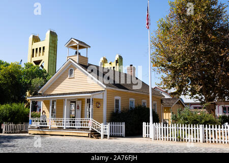 Das alte Schulhaus Museum, Altstadt, Sacramento, die Hauptstadt des Staates Kalifornien, Vereinigte Staaten von Amerika. Stockfoto