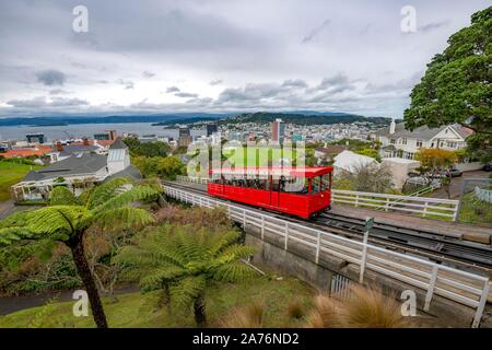 Historische Zahnradbahn, Wellington Cable Car, Region Wellington, Nordinsel, Neuseeland Stockfoto