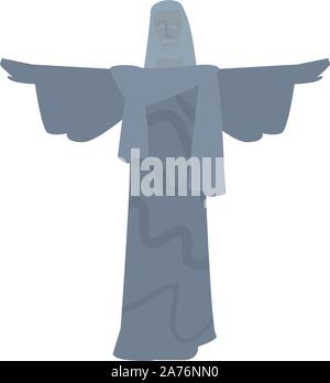 Statue Christus in Rio de Janeiro auf weißem Hintergrund Vector Illustration Design zu Jesus Stock Vektor