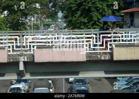 Viel Verkehr, Yangon, Myanmar, Asien. Stockfoto