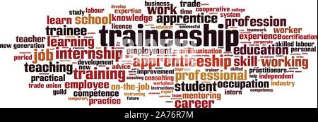 Praktikum word cloud Konzept. Collage aus Worte über Praktikum an. Vector Illustration Stock Vektor