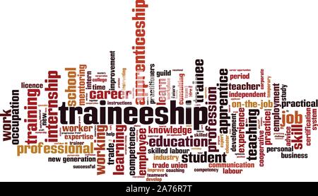 Praktikum word cloud Konzept. Collage aus Worte über Praktikum an. Vector Illustration Stock Vektor