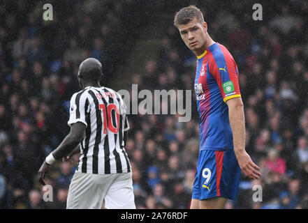 LONDON, ENGLAND - 22. SEPTEMBER 2018: Alexander Sorloth der Palast 2018/19 dargestellt während der Englischen Premier League Spiel zwischen Crystal Palace FC und Newcastle United an Selhurst Park. Stockfoto