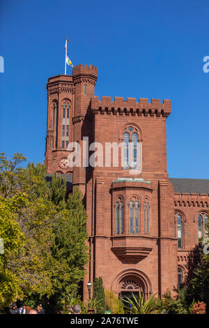 WASHINGTON, DC, USA - Smithsonian Institution Building, das Schloss. Stockfoto