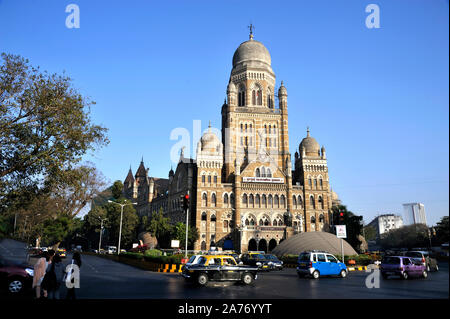 Mumbai Maharashtra India 14 2012 Municipal Corporation of Greater Mumbai, auch bekannt als Brihanmumbai Municipal Corporation.it, ist das Headquarter Building Stockfoto