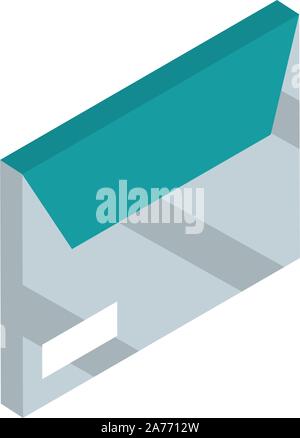 Büro Umschlag Korrespondenz Post isometrische Vector Illustration Stock Vektor