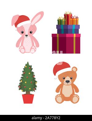 Satz von Weihnachten Spielzeug Feier Stock Vektor